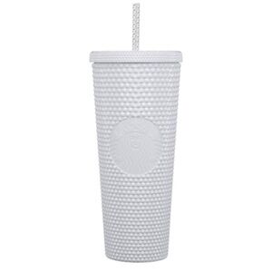 Starbucks | 🤍 White Studded Tumbler with Straw